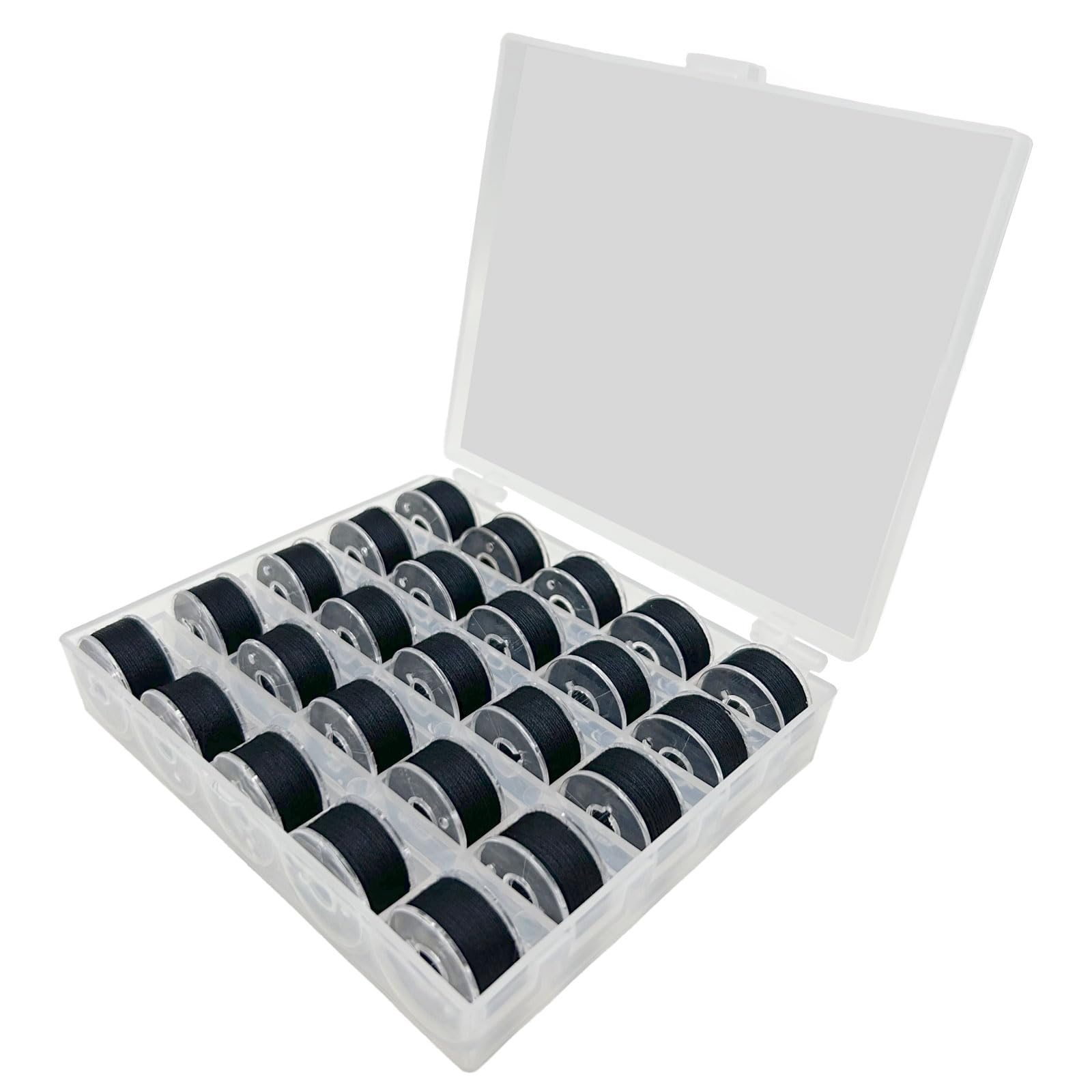Sewing Machine Bobbin Threads with Bobbin Case, Sewing Machine Accessories, 25 PCS Pre-Wound Bobbins for Brother/Janome/Kenmore/Babylock/Elna/Singer Sewing Machine