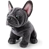 TUKVESZE French Bulldog Stuffed Animal, 8.6 inch Realistic Puppy Plush Cute Soft Dog Gifts for Boys and Girls (Gray)