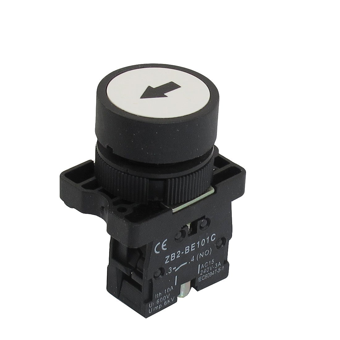 Sourcingmap 22mm NO N/O White Sign Momentary Push Button Switch 600V 10A ZB2-EA3241