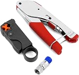 QWORK 22PCS Coax Cable Crimping Tool Set with Stripper and F Connectors view 5
