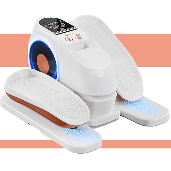 UNDER DESK ELLIPTICAL MACHINE, ELECTRIC EXERCISER PRO WITH 16 ADJUSTABLE SPEED, QUIET AND FULLY ASSEMBLED WITH REMOTE CONTROL & NON-SLIP FOOT STRAPS WHITE