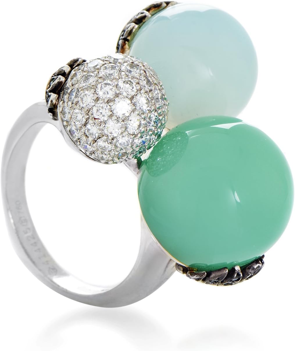 Carrera y Carrera Women's 18K White Gold Diamond & Green Gemstone Cocktail Ring