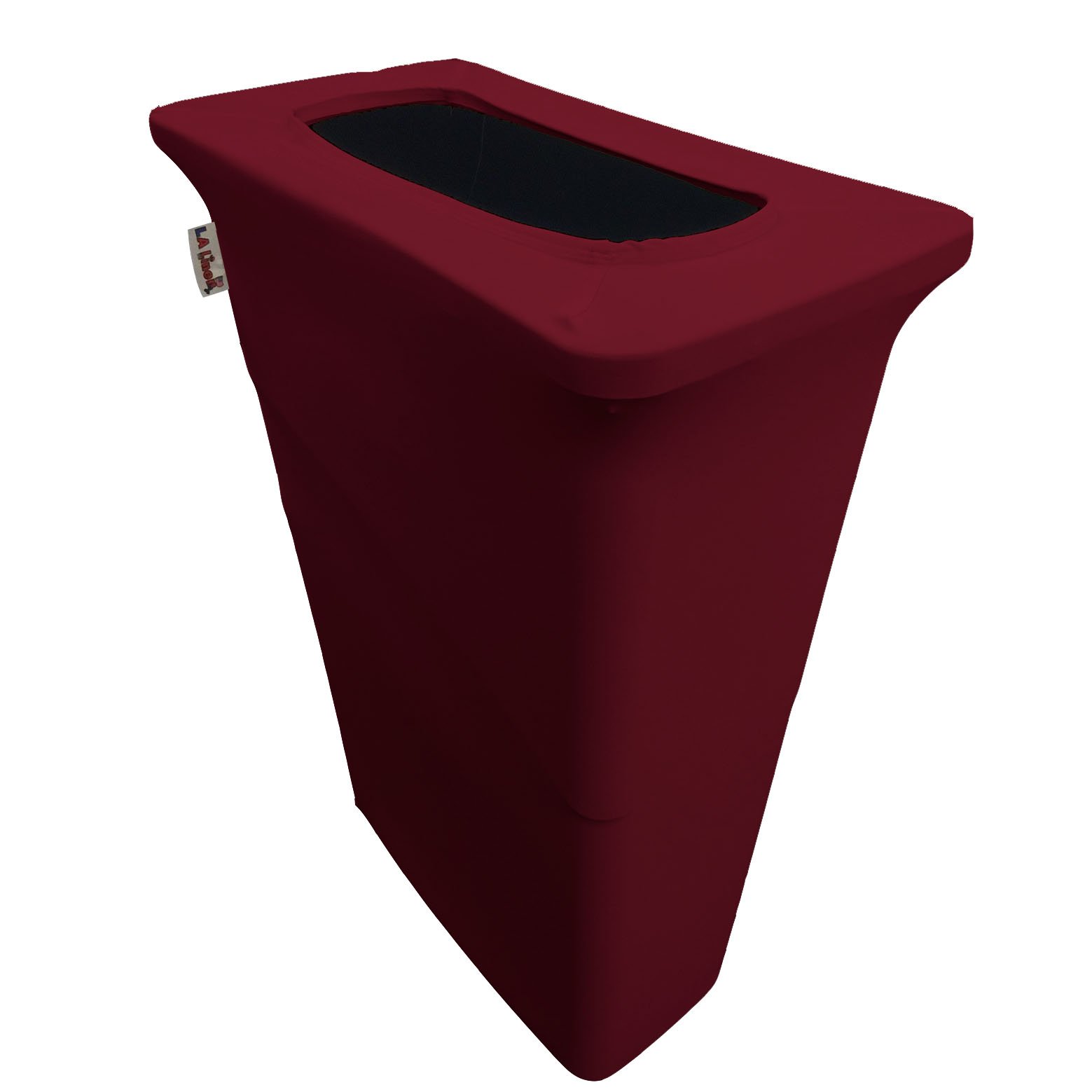 LA Linen Stretch Trash Can Cover for Slim Jim, Microfiber/Polyester/Spandex, Burgundy, 23 gal