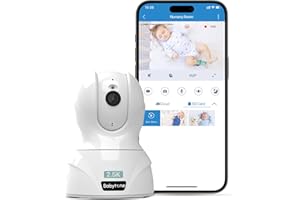 Babytone Smart Baby Monitor 2.5K Cam, Video Baby Monitor with Camera and Audio, Cry/Motion Detection, Two-Way Audio and HD Night Vision Baby Monitor with Free APP, 2.4G Wi-Fi