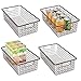 mDesign Metal Wire Food Storage Basket Organizer with Handles for Organizing Kitchen Cabinets, Pantry Shelf, Bathroom, Laundry Room, Closets, Garage - Omni Collection, 4 Pack, Bronze