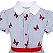 Sunny Fashion Girls Dress School Blue Strip Butterfly Print Gingham Size 4-10