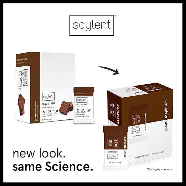 SOYLENT SNACK MINI PROTEIN BARS – CHOCOLATE BROWNIE, 1G SUGAR, PROTEIN BARS, GLUTEN FREE, 6G OF VEGAN ENERGY – 24 COUNT