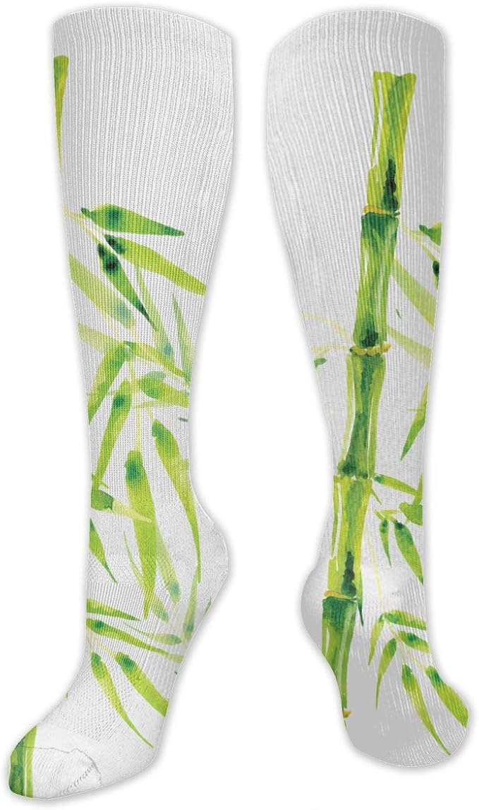 Compression Socks Green Bamboo Soccer Sports Knee High Tube Socks For