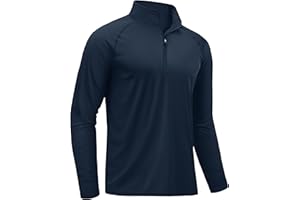 TACVASEN Rash Guard Mens Swim Shirt Long Sleeve UV Fishing Sun Protection UPF 50 Running Athletic 1/4 Zip Shirt for Men