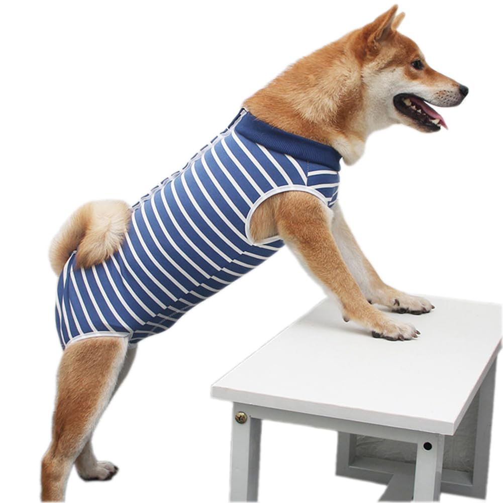 Dog Surgery Recovery Suit, Medical Pet Shirt, After Surgery Dog Cat Recovery Onesie (X-Large, Stripe)