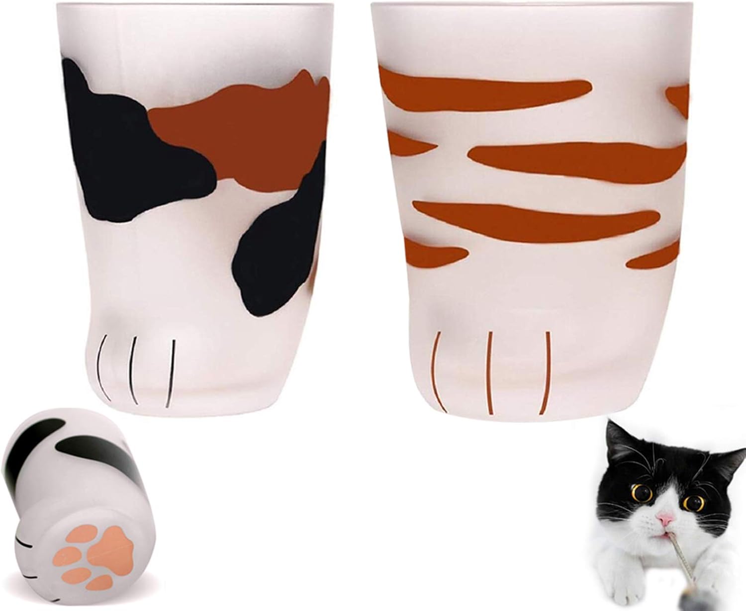Cat Claw Cup Milk Glass Frosted Glass Cup Cute Cat Foot