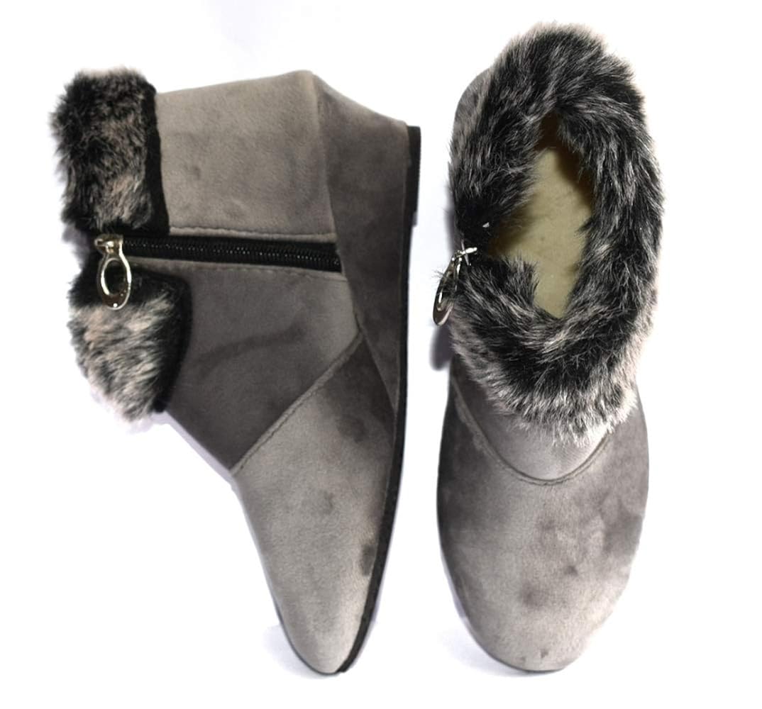 Buy Shoe for You Women's Grey Boots at Amazon.in