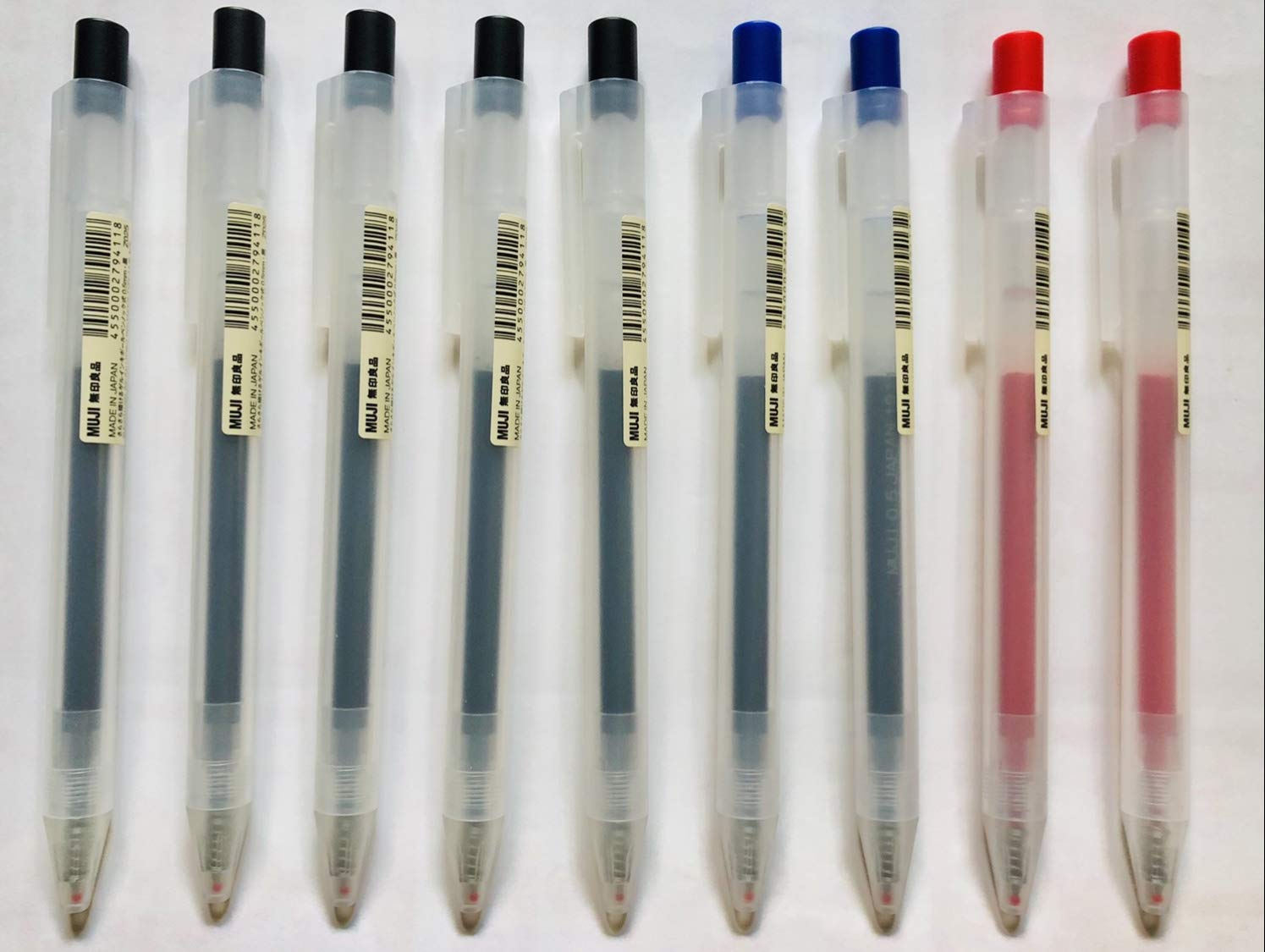 [SET of 5] Muji"Sarasara" Smooth Writing Gel Ink Retractable Ballpoint Pen 0.5mm Black 02794118 from Japan