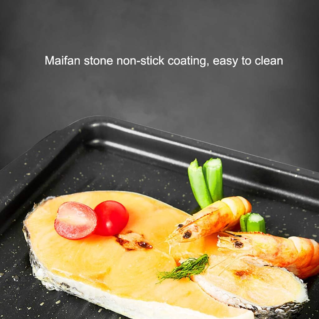 review 2-Layer Electric Barbecue Grill, 3 in 1 BBQ, Teppanyaki and Hot Pot, Independent Temperature Control, Removable, Easy to Clean