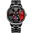 Stainless Steel Watches for Men-Waterproof Stainless Steel Japanese Quartz Wrist Watch Sports Men's Watches-Car Wheel Rim Hub Unique Design