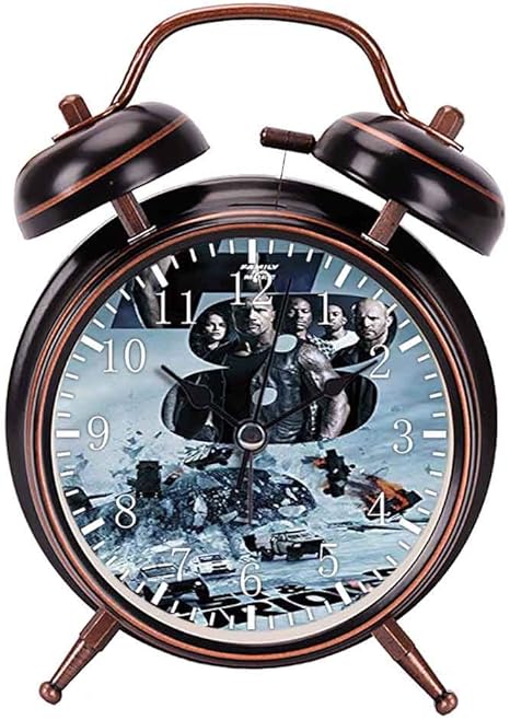 Amazon Co Jp 目覚まし時計 ワイルド スピード Ice Break 17 The Fate Of The Furious ドミニク ドム ビン の大音量目覚まし時計 バックライト 静か 連続秒針 スヌーズ 電池式 置き時計 卓上時計 直径約4インチ ブラック ホーム キッチン