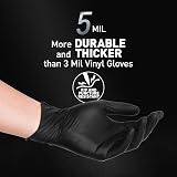OKIAAS Black XL Vinyl Gloves 50ct Latex-Free Food Lab Household view 2