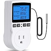 INKBIRDPLUS Digital Thermostat Outlet Plug Temperature Controller Outlet Socket 120V Heating Cooling Control 110V 15A Celsius
