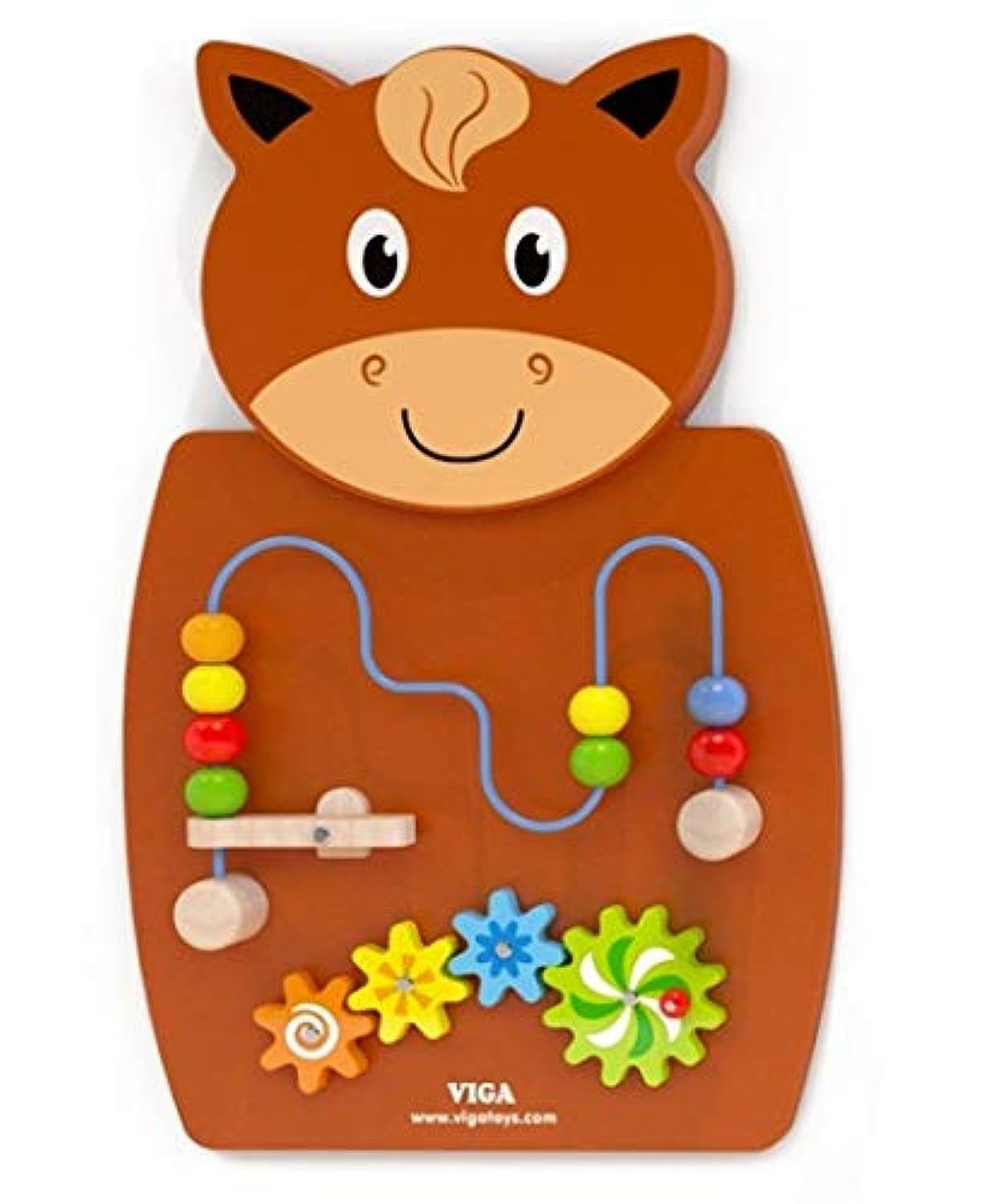 Viga Wooden 'Wire Beads and Gears' - Horse Wall Toy