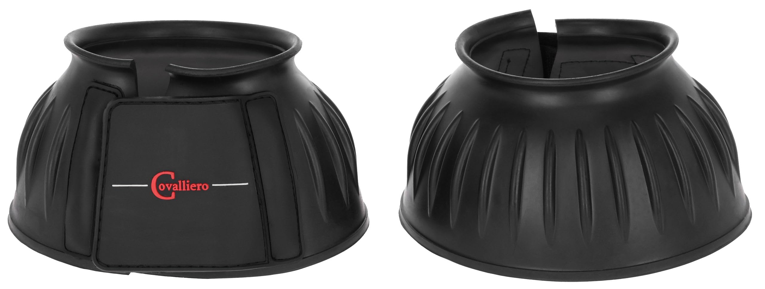 Covalliero Bell Boots Rubber, hoof protection, bell boots, pair, black, XFull, soft rubber material, horses, with hook-and-loop fastener