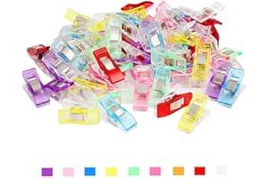 Sewing Clips, 100PCS Multicolor Craft Clips Assorted Multipurpose Plastic Clips for Sewing Quilting Binding Crafting Crochet 