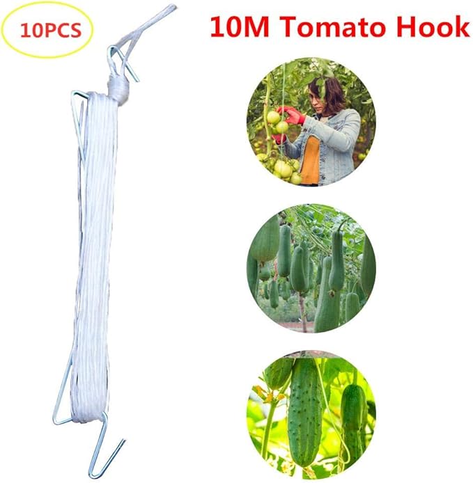 settlede 10PCS Tomato Hook with Twine Hook Tomato Support