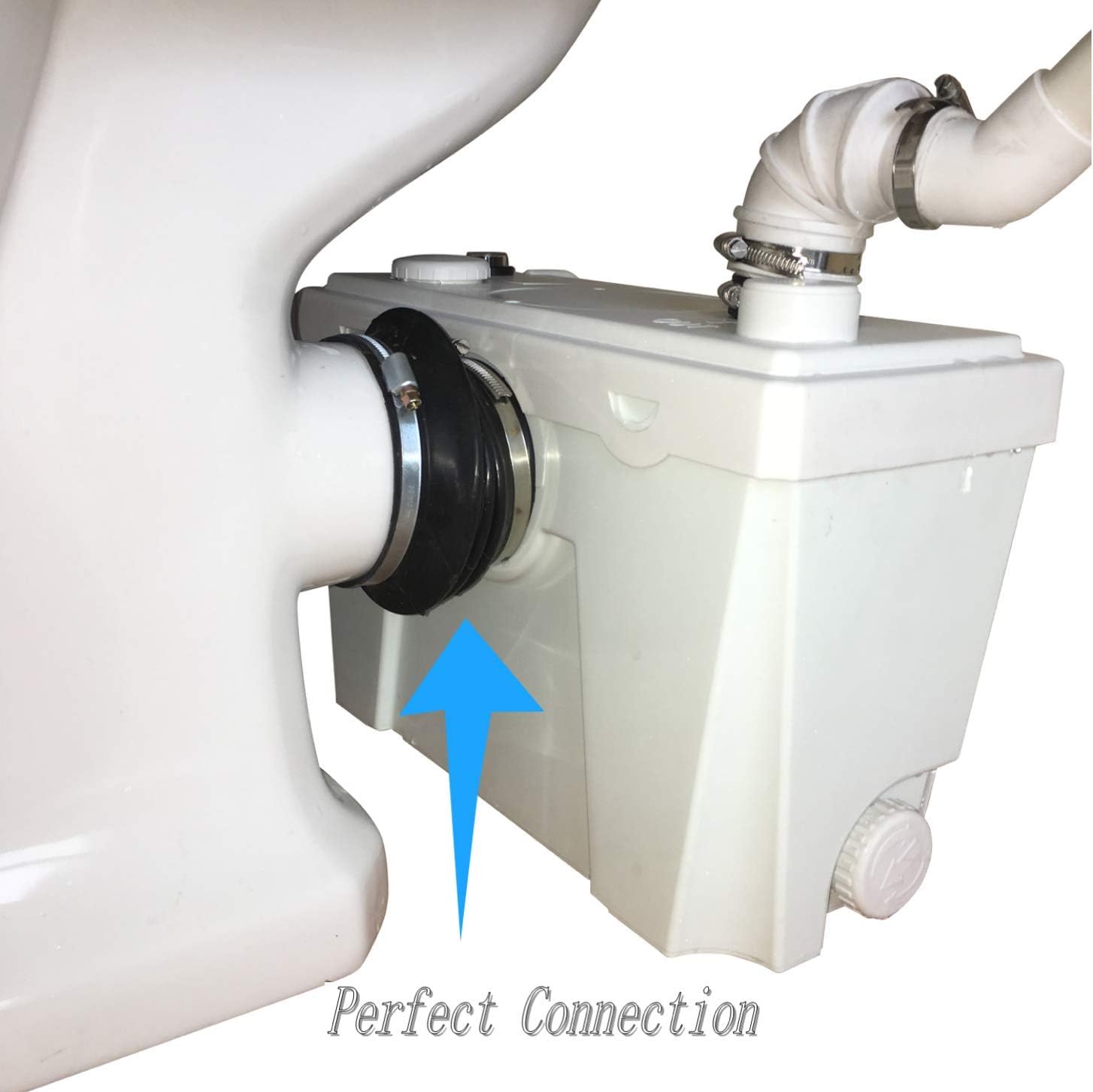 Sanimove 500W Macerator Pump Toilet Three Piece Round Bowl Toilet with Macerating Pump Macerating Upflush Toilet Kit Macerating Toilet - - 