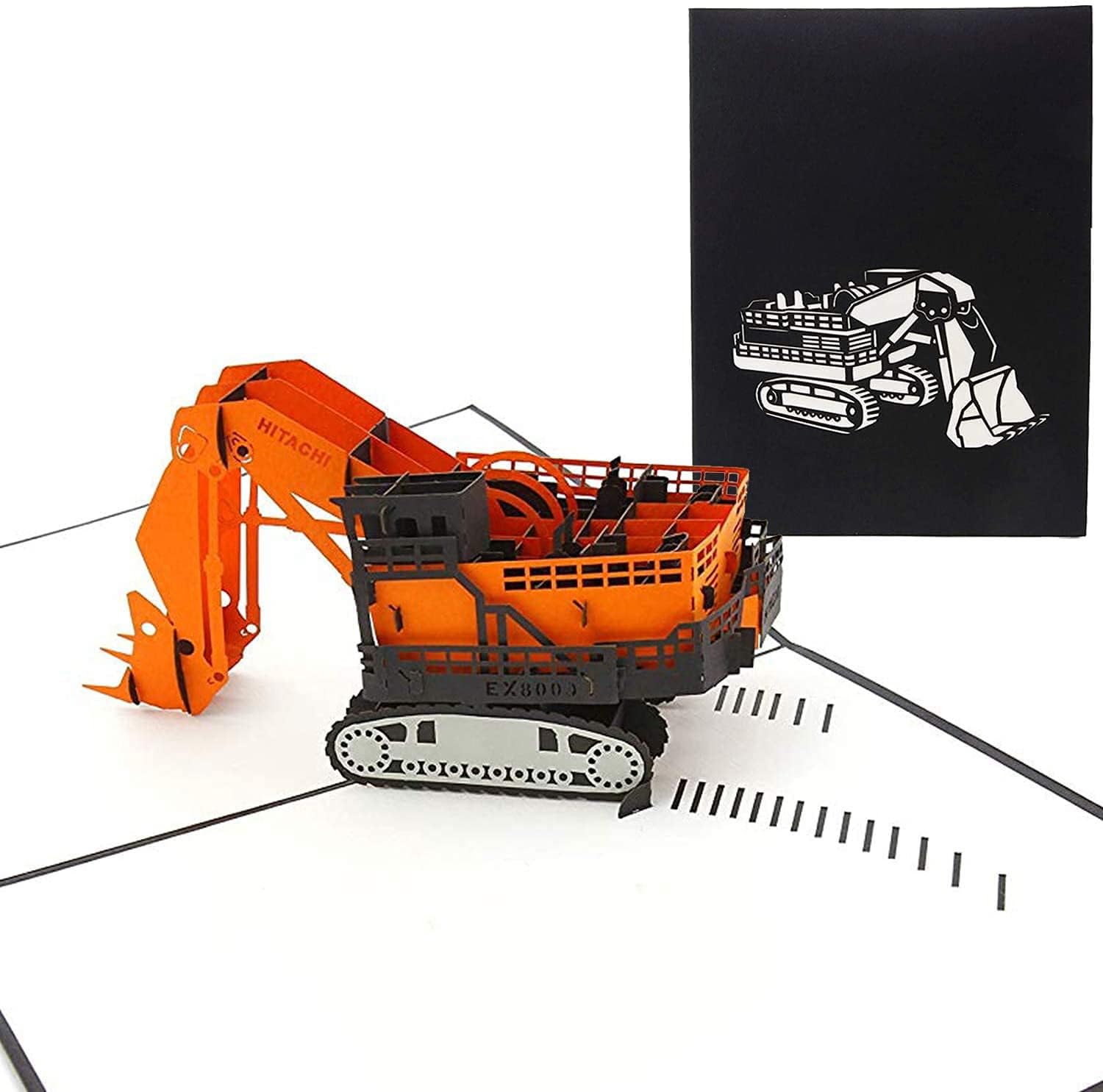 PopLife® Digger Excavator Machine Pop Up Card for All Occasions - Happy Birthday, Congratulations, Retirement, Fathers Day - Machinery Buffs, Construction Tools, Party Favor - Folds Flat for Mailing