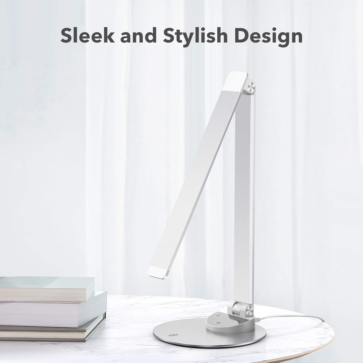 TaoTronics LED Desk Lamp with USB Charging Port, Eye- care Dimmable Lamp, 5 Color Temperatures with 5 Brightness Levels, Touch Control, Metal, Official Member of Philips EnabLED Licensing Program - - 