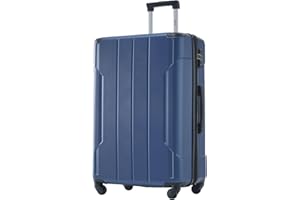 Merax Suitcases With Wheels Carry On Luggage Expandable Hardside Spinner Luggage with Built-in TSA, Lightweight Carry-On 20" 24" 28" Suitcases (28-inch, Blue) …