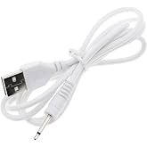 1pc Replacement DC Charging Cable | USB Charger Cord - 2.5mm (White) - Fast Charging USB Charging Cable Jack for Tracys Dog for Tracy's Dogg Wand Vibrating Massager Clitoral Sucking Vibrator Charger