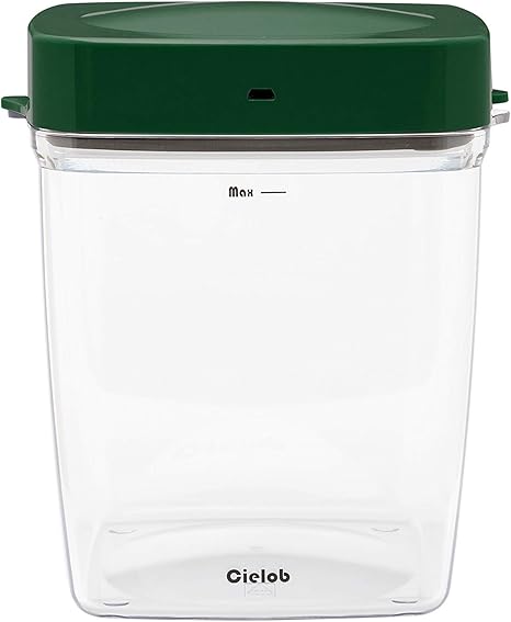 Amazon Cielobセーロブ自動真空キャニスタースクエアタイプ2 5l 食材保存容器コンテナ おしゃれ ワンプッシュ簡単 感知機能 真空状態 食材ロス減らす 酸化軽減 鮮度キープ 長持ち グリーン 保存容器 キャニスター オンライン通販