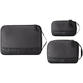 Eagle Creek Pack-It Reveal Cube Set - Packing Cubes for Compartmentalizing Luggage - Durable - Ultra-Lightweight - Water-Resistant - Easy Grab Zipper Pull - Mesh Windows - Black - XS/S/M