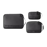 Eagle Creek Pack-It Reveal Cube Set - Packing Cubes for Compartmentalizing Luggage - Durable - Ultra-Lightweight - Water-Resistant - Easy Grab Zipper Pull - Mesh Windows - Black - XS/S/M