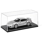 1:32 Scale Model Car Display Case, Clear Acrylic Display Box for Diecast Cars, Stackable Dustproof Showcase with Black Base, No Assembly, 8 x 3.7 x 3.7 inch