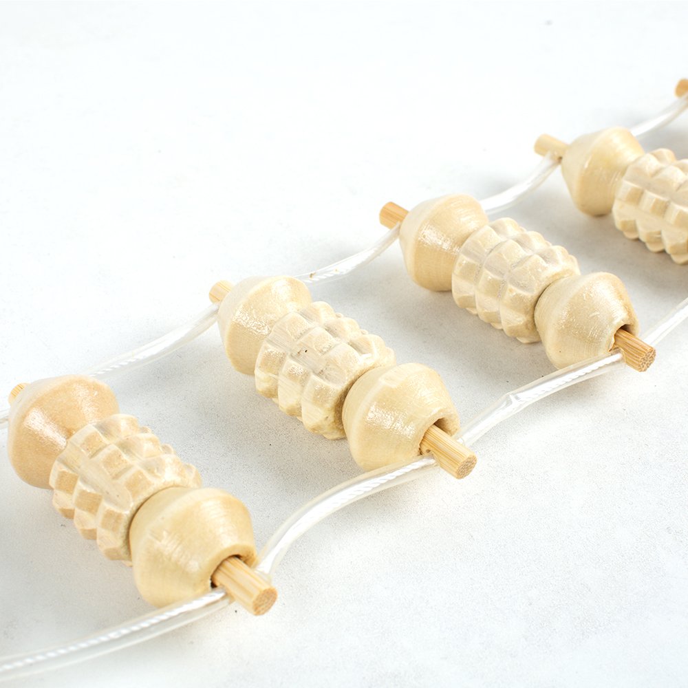 Enshey Back Massager Body Wooden Roller Massager Waist Roller Massager for Pain Relief Stress Relief Promote Blood Circulation