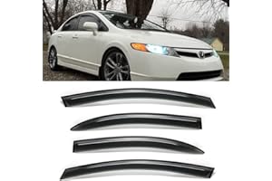 Deebior Side Window Deflector Visor Rain Guard fit for 2006-2011 Civic 4-Door Sedan,4pcs Outside Mount Tape-on Shatterproof D