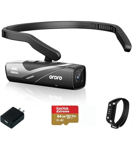 ヘッドホン ORDRO EP7 GIMBAL 4K ORDRO EP7 4K Gimbal FPV Camcorder Head Wearable Action Video