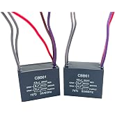 YJZR New 5 Wire Ceiling Fan Capacitor Replacement for New Tech CBB61, 250VAC 50/60 Hz, 4.5uf+6uf+5uf, 2Pcs