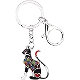 DALANE Enamel Alloy Sweet Cat Keychains Kitten Car Backpack Key Ring Pets Jewelry Gifts for Women Girls Purse Charms
