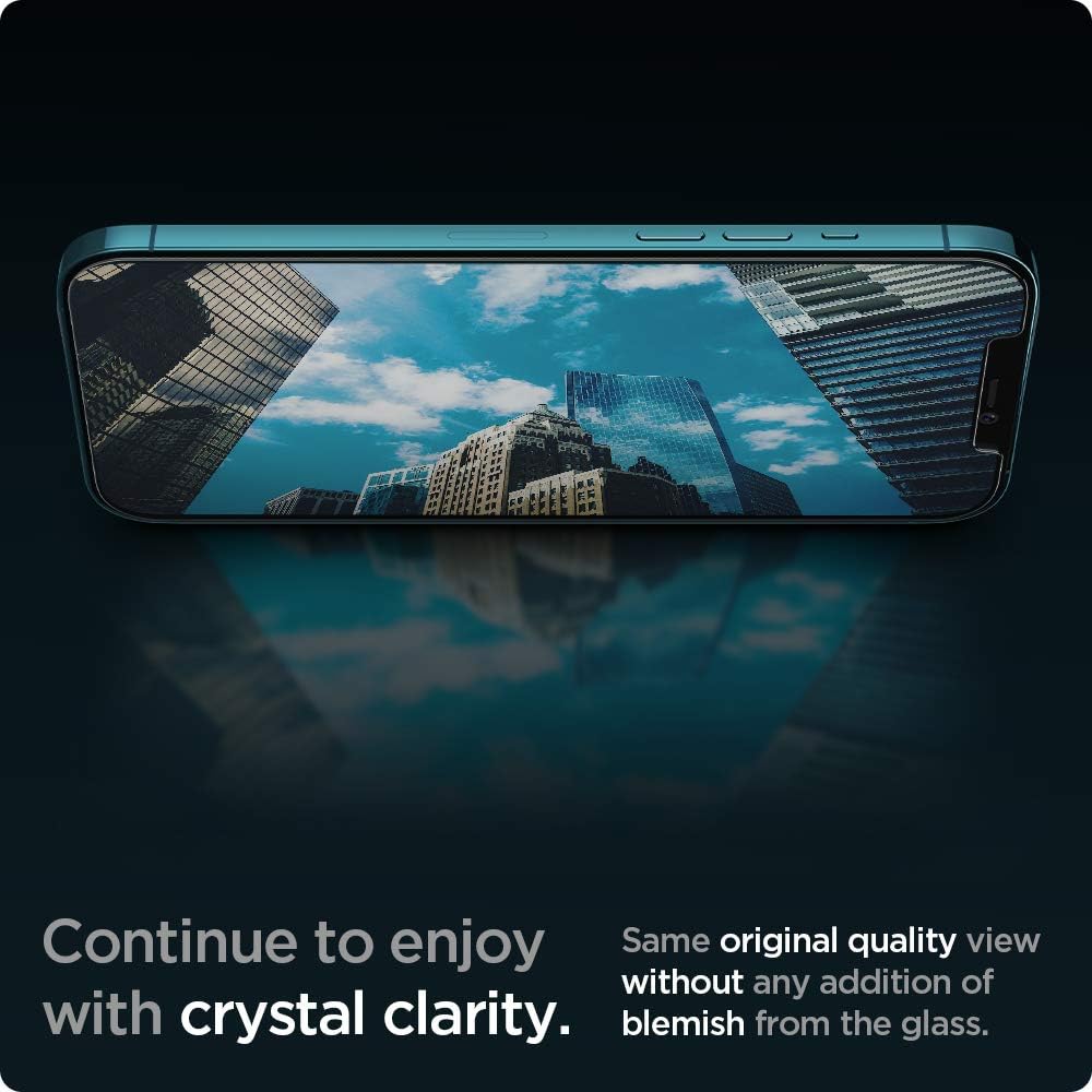 Spigen Tempered Glass Screen Protector [Glas.tR EZ Fit] designed for iPhone 12 Pro Max (2020) [6.7 inch] [Case Friendly] - 2 Pack