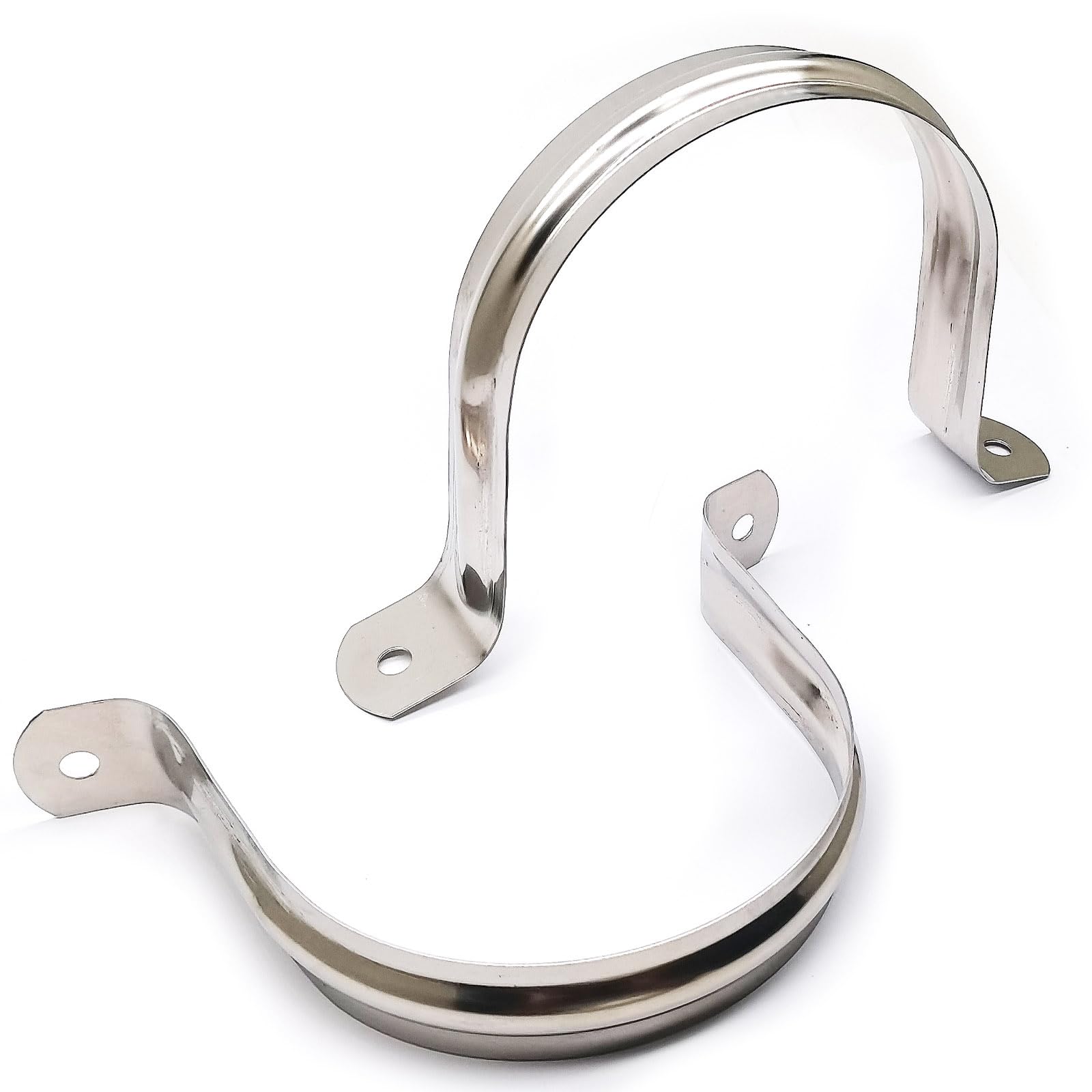 Nge 4inch Rigid Pipe Strap Clamp-Two Hole Strap-U Bracket Tube Clip-Stainless Steel Heavy Duty Pipe Fasten Holder-Secures Conduit，4Pcs（115mm)