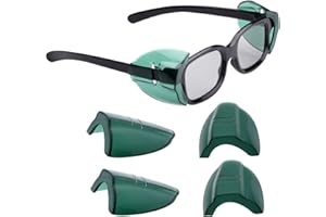 2 Pairs Glasses Side Shields, Slip on Clear Side Shields, Fits Medium to Large Eyeglasses Dark Green