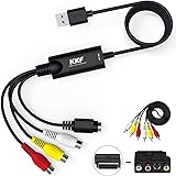 KKF VHS to USB RCA Converter, Convert Analog to Digital Video, Digitize Video for VCR DSLR TV Box DVD Camera PS3 PS4, USB 2.0