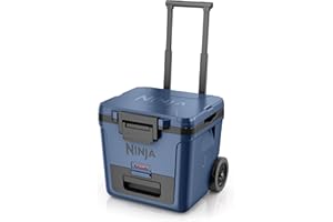 Ninja | Cooler | FrostVault 30QT Cooler with Wheels | Insulated with Temp Dry Storage Drawer | Keeps Ice Cold for Days | for The Beach, Camping, Picnics & More | Lakeshore Blue | FB230BL