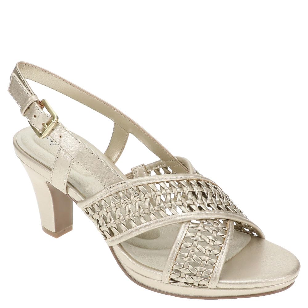 Easy Street Women’s Sol Heeled Sandal, Champagne, 9 Narrow