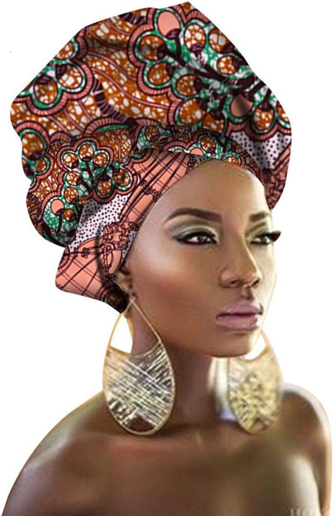African Traditional Headwrap Scarf Tie, Multi-Color Urban Ladies Hair Accessory Headband Head Scarf (TTJ05)
