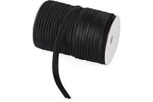 BB BEADTHOVEN Beadthoven 109Yards/Roll Maxi Piping Trim 3/8” Satin Luster Polyester Single Fold Piping Bias Tape Binding Lip Cord Welting Cord with Spool for Sewing Clothing Trimming Upholstery (Black)