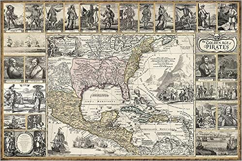 Age Of Pirates Map The Golden Age Of Pirates Illustrated Map Poster: Amazon.co.uk: Bella  Stander: 9781888216196: Books