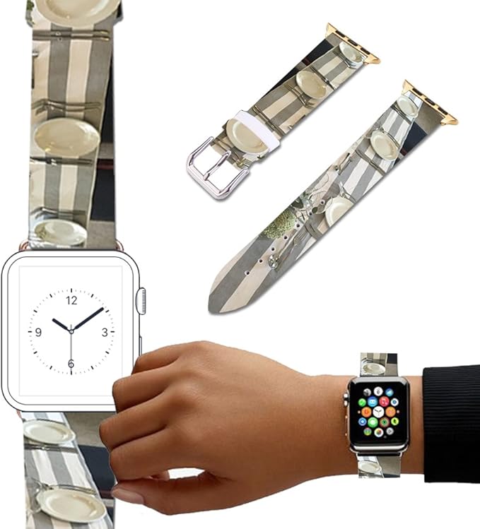 Amazon For Apple Watch ナチュラルカラーフローラルプリントレザー腕時計バンド38 Mm 42 Mmストラップfor Apple Watch 3 2 1フラワーデザイン手首watch Iwatch Bracelet 095 装飾 結婚式 グレー ホワイト テーブル 花柄 42 Mm 家電 カメラ オンライン通販